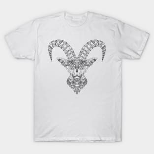 the goat in ecopop pattern arts in line art T-Shirt